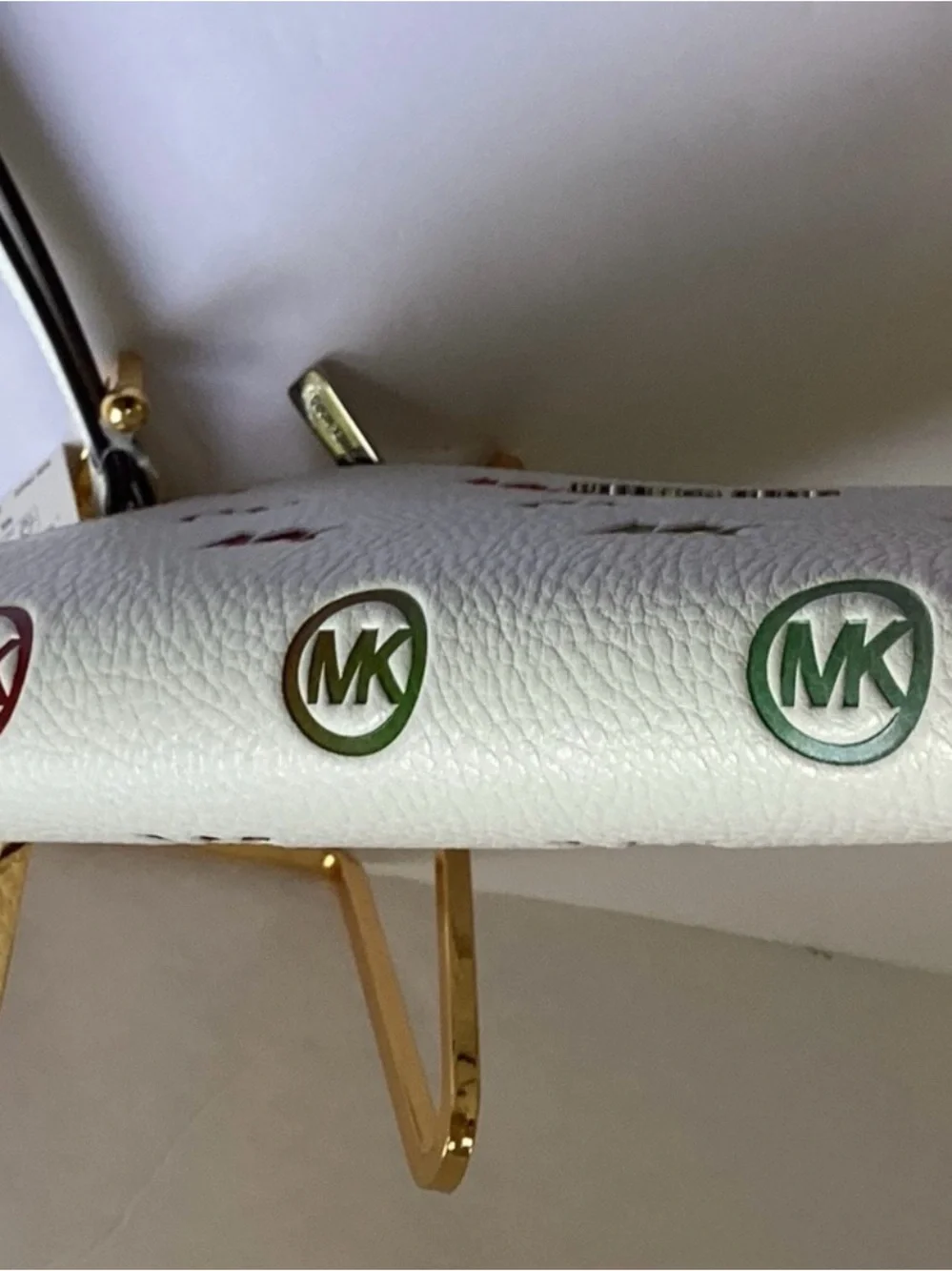 Michael Kors NWT White Multicolor MK Logo Wristlet/Wallet